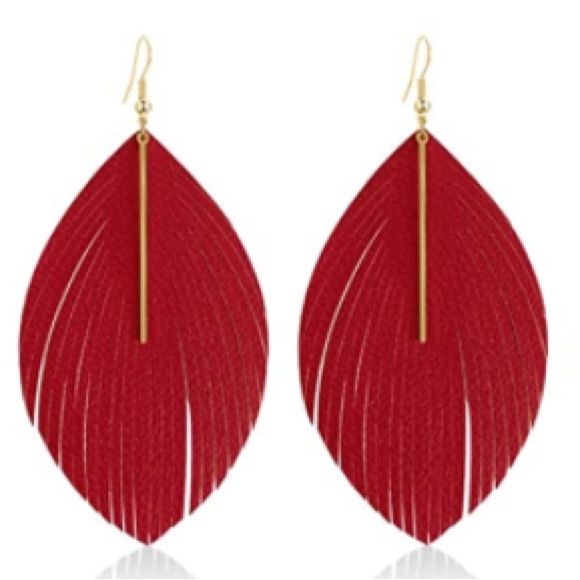 ✨NWT Fringe Leather Earrings ✨Hand Crafted ✨Artisan!✨ - Picture 2 of 4